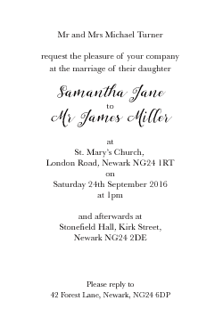 wording wedding invitation parents formal